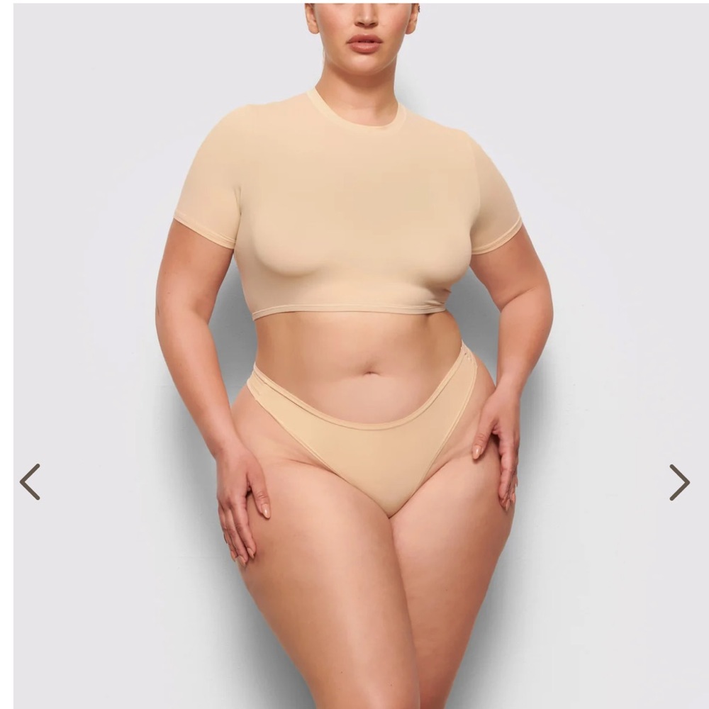 NWT SKIMS Super Cropped Shirt in Sand - XL - Picture 9 of 9